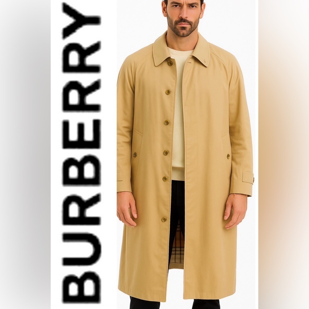 Burberry Men’s Vintage Beige Overcoat size 44- shopping bag included